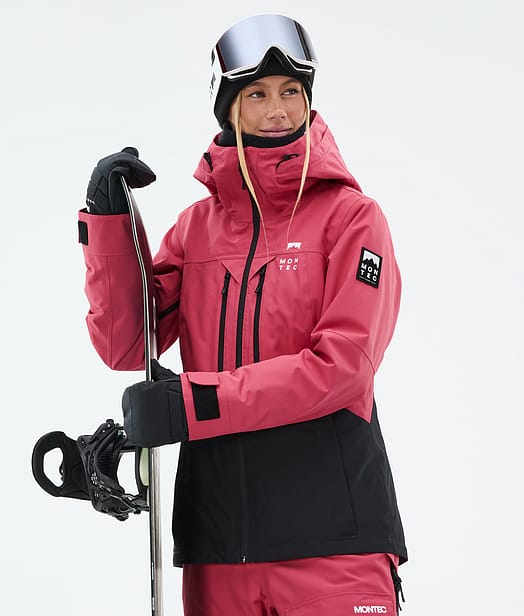 Montec Moss W Lumilautailutakki Naiset Light Red/Black