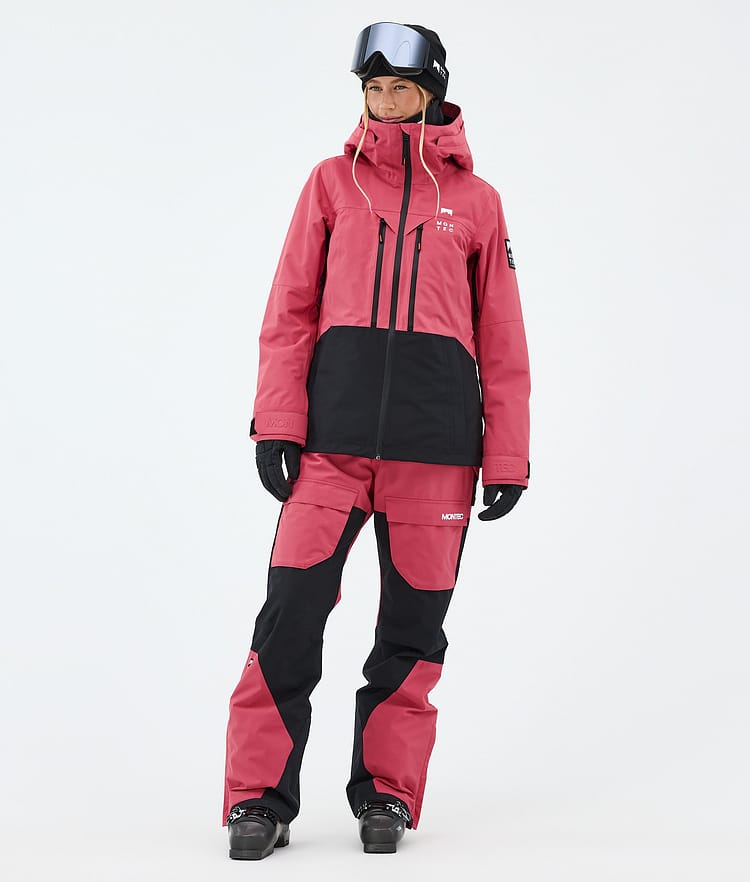 Montec Moss W Laskettelutakki Naiset Light Red/Black, Kuva 2 / 9