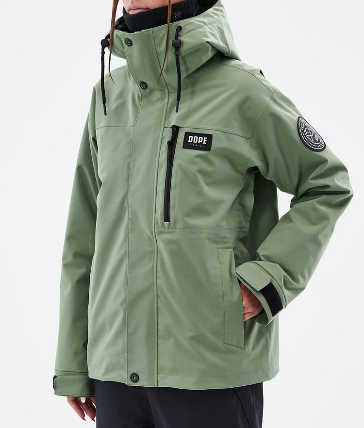 Dope Blizzard W Full Zip 24 Lumilautailutakki Naiset Moss Green, Kuva 7 / 9
