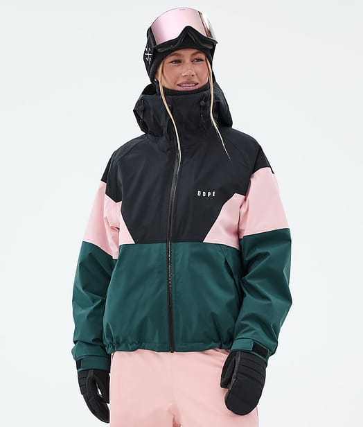 Dope Spartan W Lumilautailutakki Naiset Sport Black/Soft Pink/Bottle Green