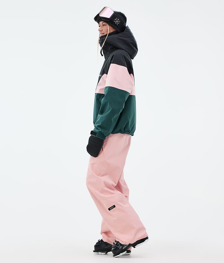 Dope Spartan W Laskettelutakki Naiset Sport Black/Soft Pink/Bottle Green, Kuva 3 / 8