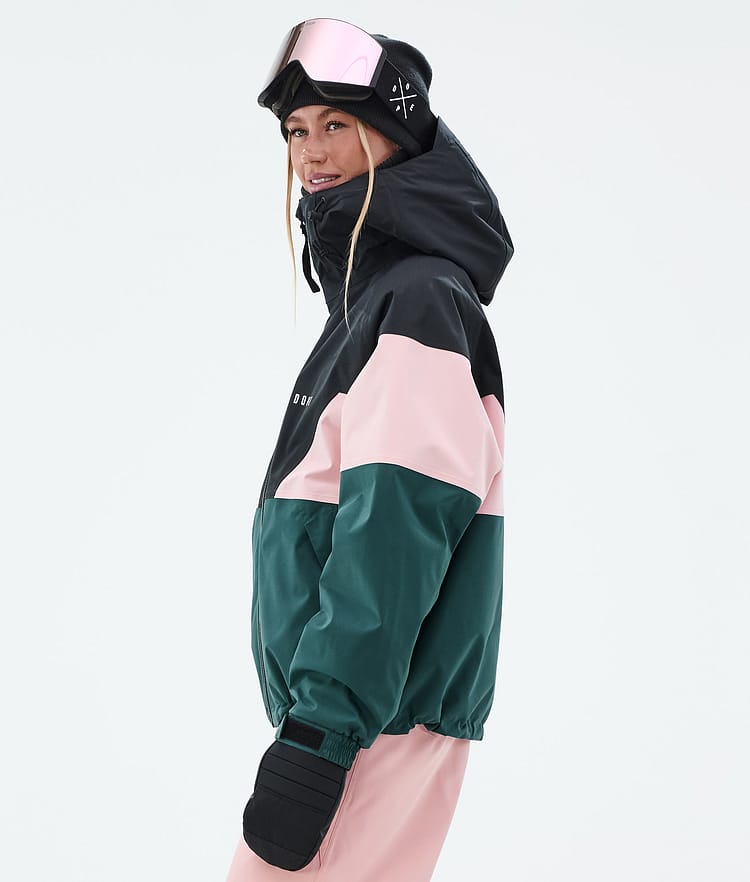 Dope Spartan W Laskettelutakki Naiset Sport Black/Soft Pink/Bottle Green, Kuva 5 / 8
