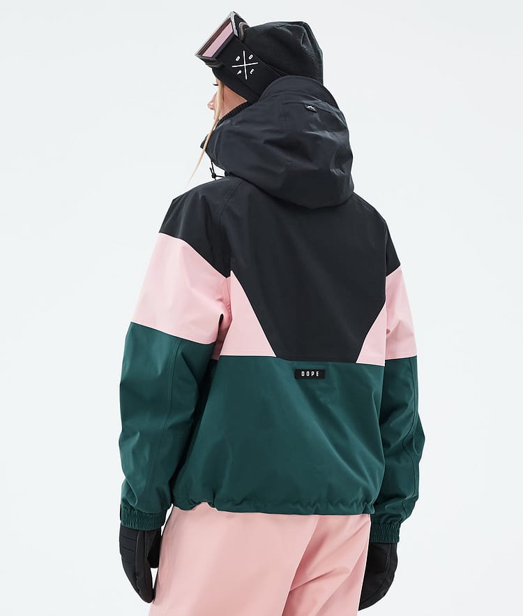 Dope Spartan W Laskettelutakki Naiset Sport Black/Soft Pink/Bottle Green, Kuva 6 / 8