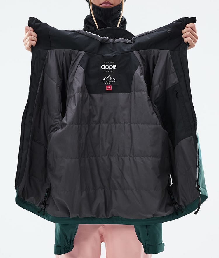 Dope Spartan W Laskettelutakki Naiset Sport Black/Soft Pink/Bottle Green, Kuva 8 / 8