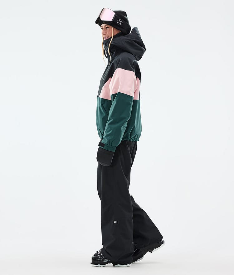 Dope Spartan W Laskettelutakki Naiset Sport Black/Soft Pink/Bottle Green, Kuva 3 / 8