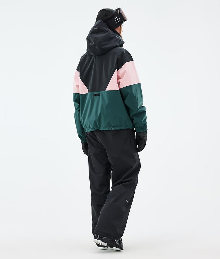 Dope Spartan W Laskettelutakki Naiset Sport Black/Soft Pink/Bottle Green, Kuva 4 / 8