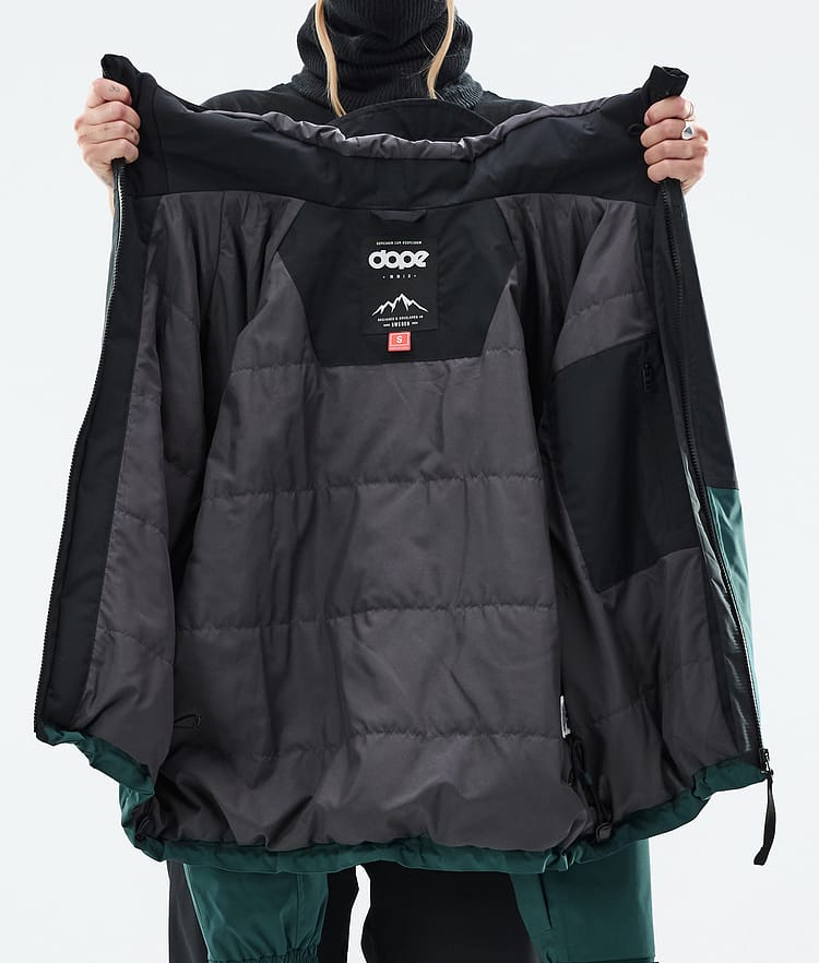 Dope Spartan W Laskettelutakki Naiset Sport Black/Soft Pink/Bottle Green, Kuva 8 / 8