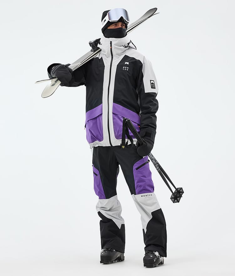 Montec Morpheus Laskettelutakki Miehet Light Grey/Black/Vivid Purple, Kuva 3 / 10
