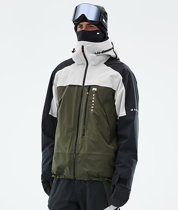 Montec Oracle Lumilautailutakki Miehet Light Grey/Black/Olive Green