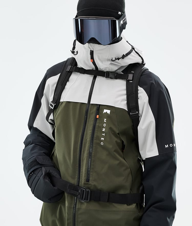 Montec Oracle Lumilautailutakki Miehet Light Grey/Black/Olive Green, Kuva 2 / 10
