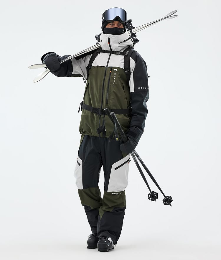 Montec Oracle Laskettelutakki Miehet Light Grey/Black/Olive Green, Kuva 3 / 10