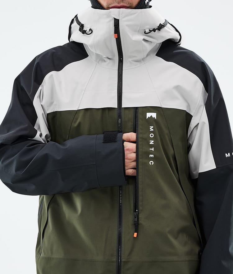 Montec Oracle Lumilautailutakki Miehet Light Grey/Black/Olive Green, Kuva 9 / 10
