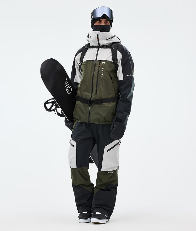 Montec Dozer Lumilautailuhousut Miehet Light Grey/Black/Olive Green, Kuva 2 / 7
