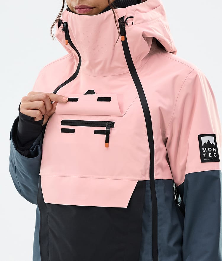 Montec Doom W Lumilautailutakki Naiset Soft Pink/Black/Metal Blue, Kuva 10 / 11
