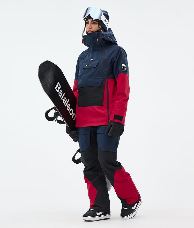 Montec Doom W Lumilautailutakki Naiset Dark Blue/Black/Deep Red, Kuva 3 / 11