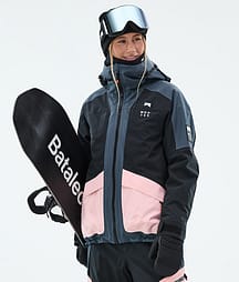 Montec Morpheus W 25 Lumilautailutakki Naiset Metal Blue/Black/Soft Pink