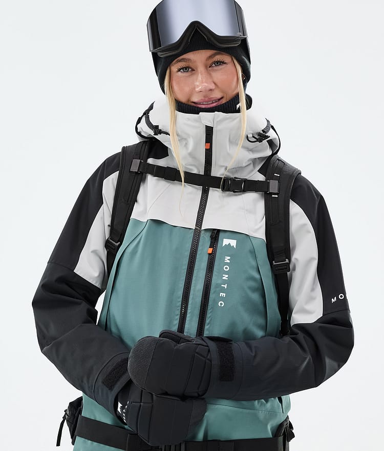 Montec Oracle W Lumilautailutakki Naiset Light Grey/Black/Atlantic, Kuva 2 / 10