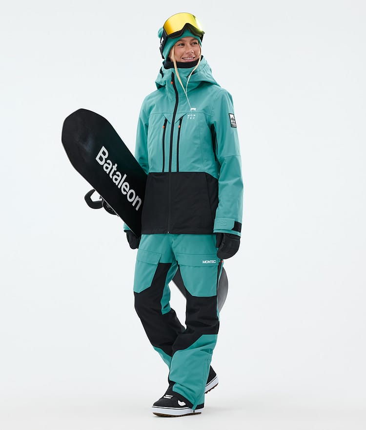 Montec Moss W Lumilautailutakki Naiset Turquoise/Black, Kuva 3 / 10