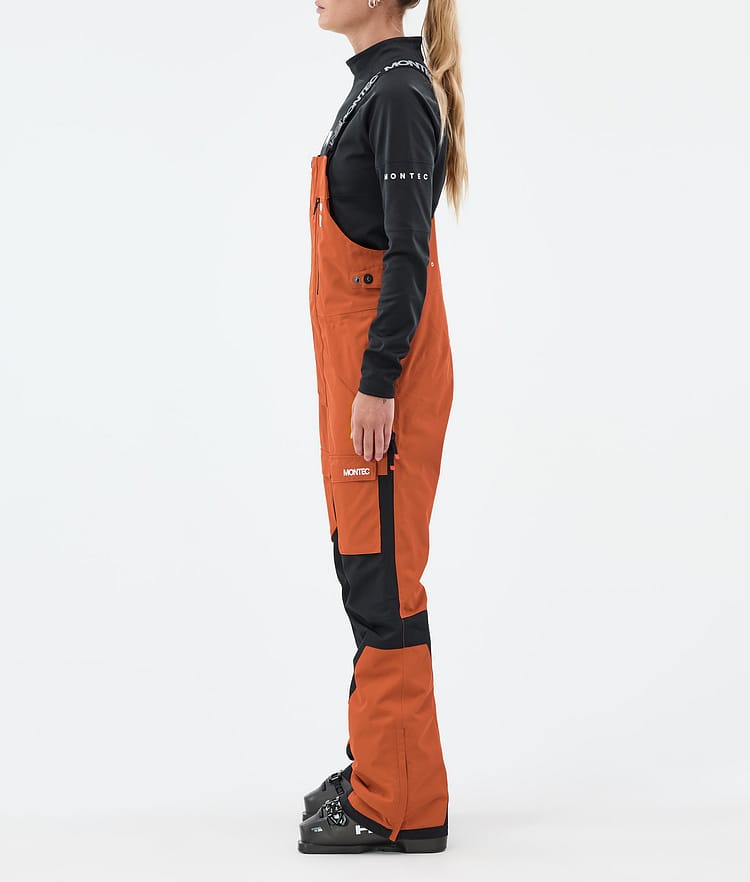 Montec Fawk W Lasketteluhousut Naiset Burned Orange/Black, Kuva 2 / 6