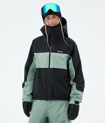 Dope Spartan W Lumilautailutakki Naiset Stripe Black/Faded Green