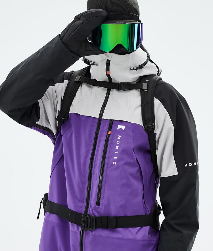 Montec Oracle Lumilautailutakki Miehet Light Grey/Black/Vivid Purple, Kuva 2 / 10