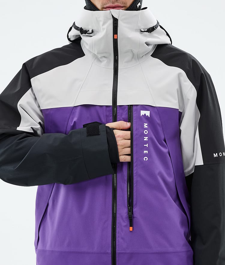 Montec Oracle Lumilautailutakki Miehet Light Grey/Black/Vivid Purple, Kuva 9 / 10