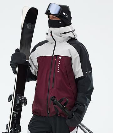 Montec Oracle Laskettelutakki Miehet Light Grey/Black/Burgundy