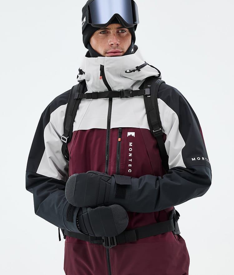 Montec Oracle Lumilautailutakki Miehet Light Grey/Black/Burgundy, Kuva 2 / 10