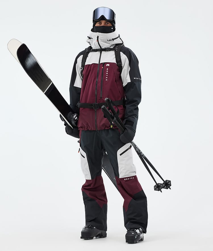 Montec Oracle Laskettelutakki Miehet Light Grey/Black/Burgundy, Kuva 3 / 10