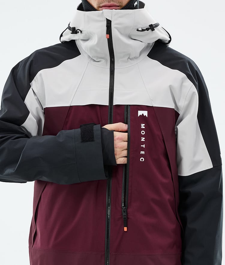 Montec Oracle Lumilautailutakki Miehet Light Grey/Black/Burgundy, Kuva 8 / 10