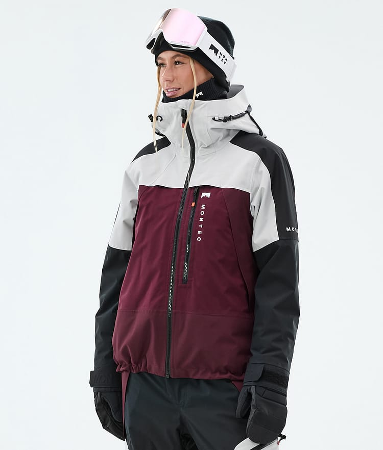 Montec Oracle W Lumilautailutakki Naiset Light Grey/Black/Burgundy, Kuva 1 / 10