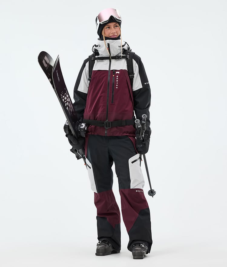 Montec Oracle W Laskettelutakki Naiset Light Grey/Black/Burgundy, Kuva 3 / 10