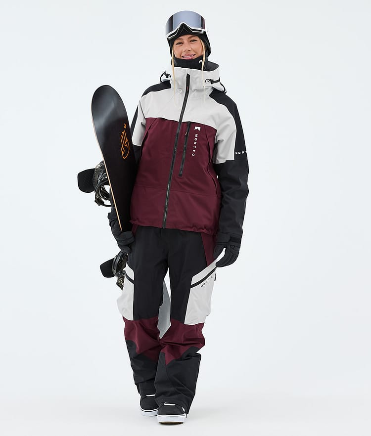 Montec Oracle W Lumilautailutakki Naiset Light Grey/Black/Burgundy, Image 2 of 9