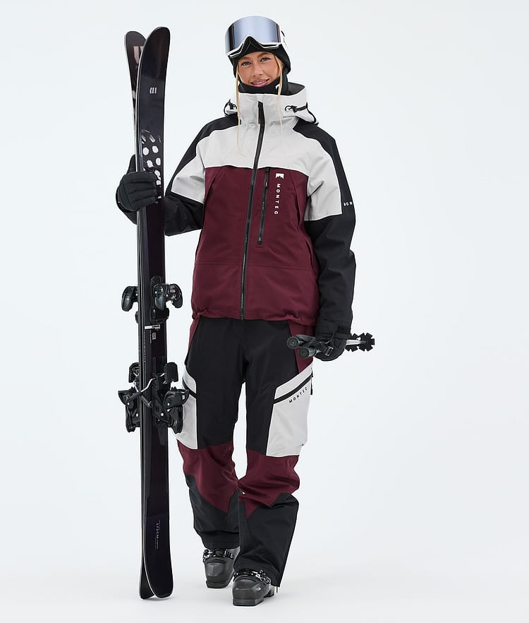 Montec Oracle W Laskettelutakki Naiset Light Grey/Black/Burgundy, Image 2 of 9