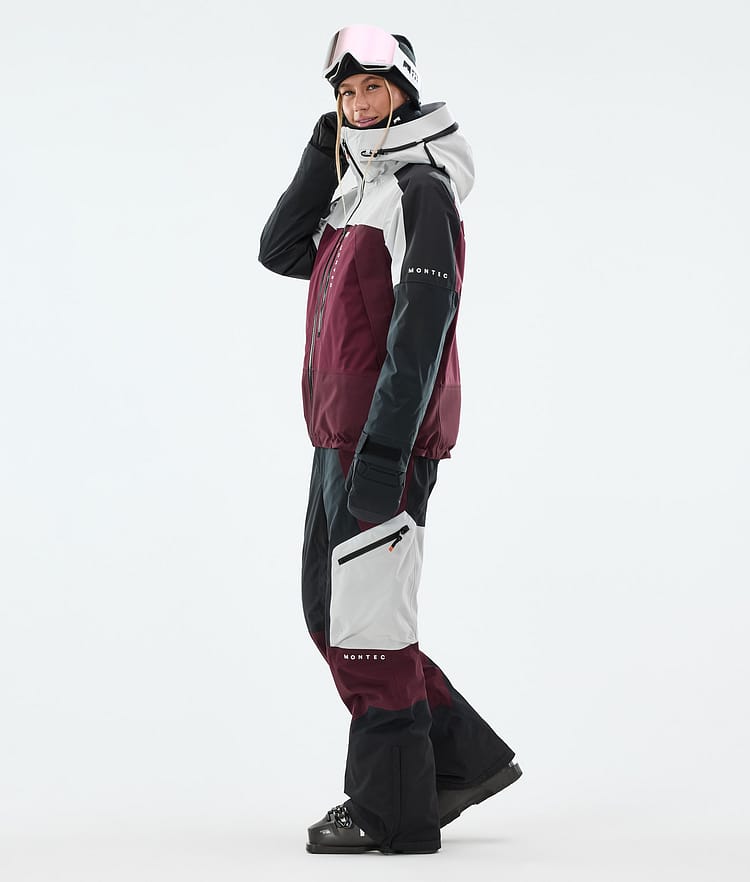 Montec Oracle W Laskettelutakki Naiset Light Grey/Black/Burgundy, Kuva 4 / 10