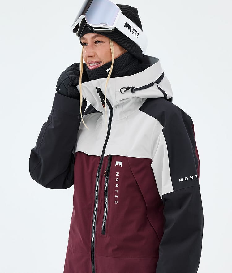 Montec Oracle W Laskettelutakki Naiset Light Grey/Black/Burgundy, Image 4 of 9