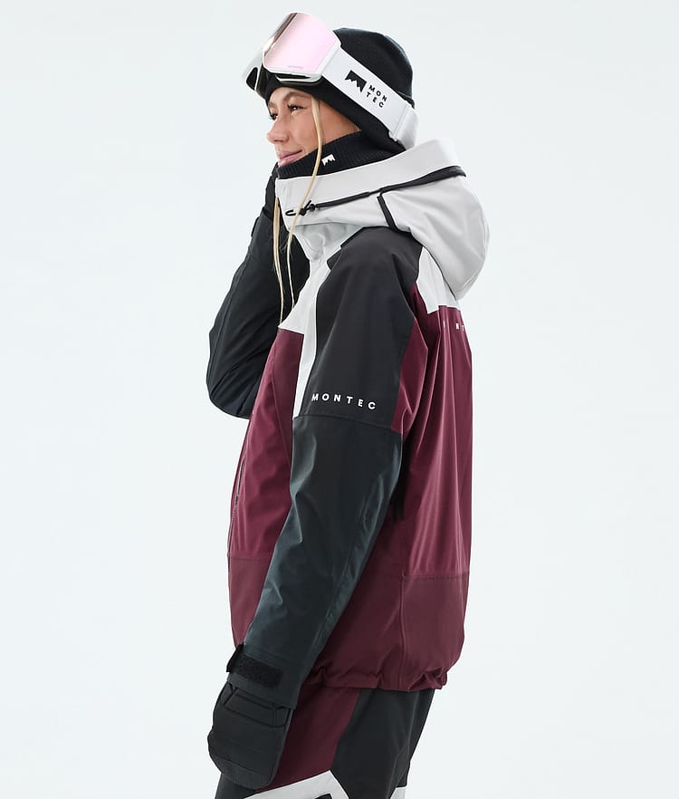 Montec Oracle W Lumilautailutakki Naiset Light Grey/Black/Burgundy, Kuva 6 / 10