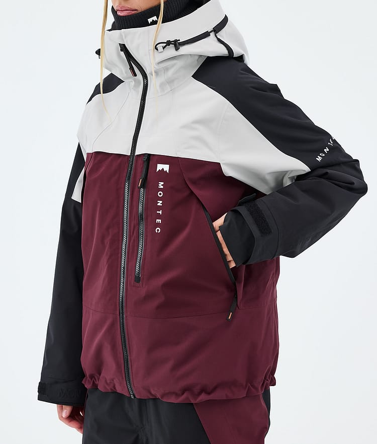Montec Oracle W Laskettelutakki Naiset Light Grey/Black/Burgundy, Image 7 of 9