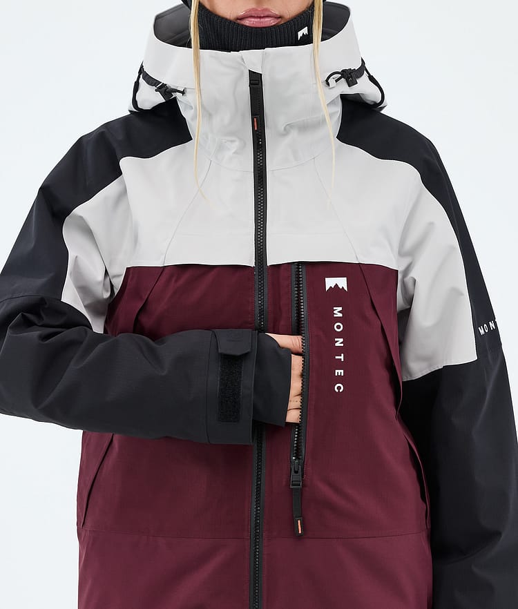 Montec Oracle W Laskettelutakki Naiset Light Grey/Black/Burgundy, Image 8 of 9