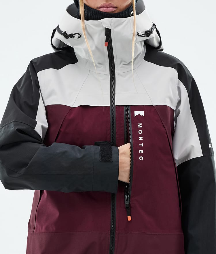 Montec Oracle W Lumilautailutakki Naiset Light Grey/Black/Burgundy, Kuva 9 / 10