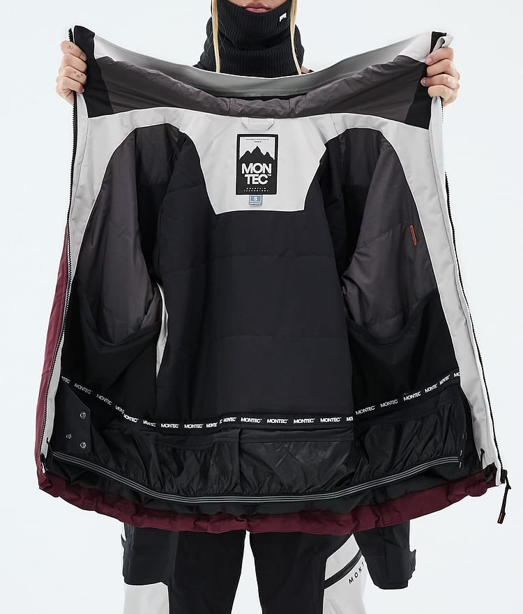 Montec Oracle W Laskettelutakki Naiset Light Grey/Black/Burgundy, Image 9 of 9