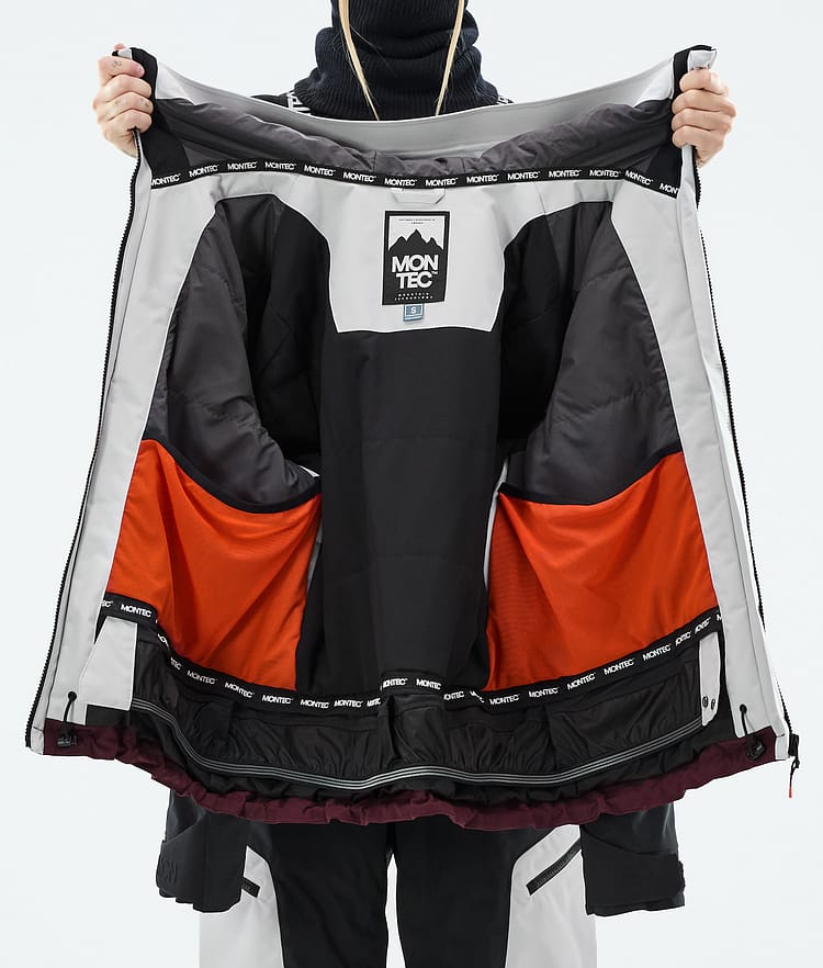 Montec Oracle W Lumilautailutakki Naiset Light Grey/Black/Burgundy, Kuva 10 / 10