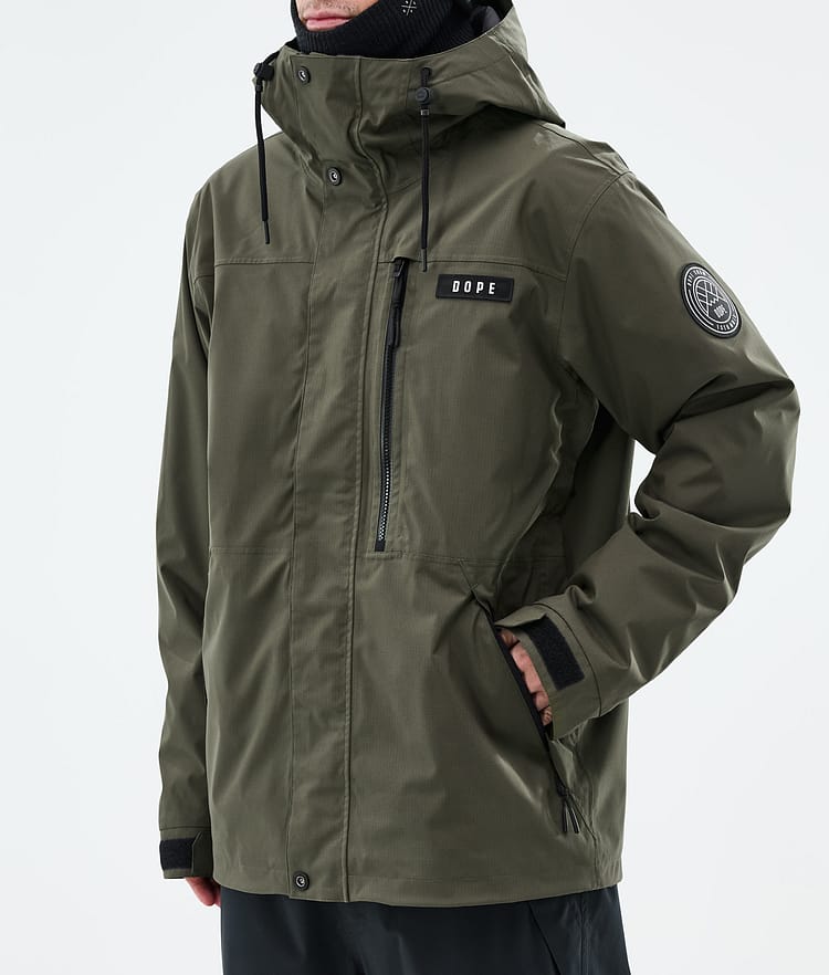Dope Blizzard Full Zip Lumilautailutakki Miehet Olive Green, Kuva 7 / 9