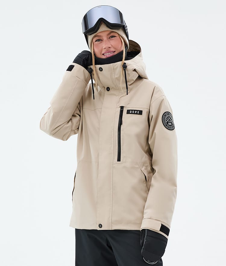 Dope Blizzard W Full Zip Laskettelutakki Naiset Sand, Kuva 1 / 9