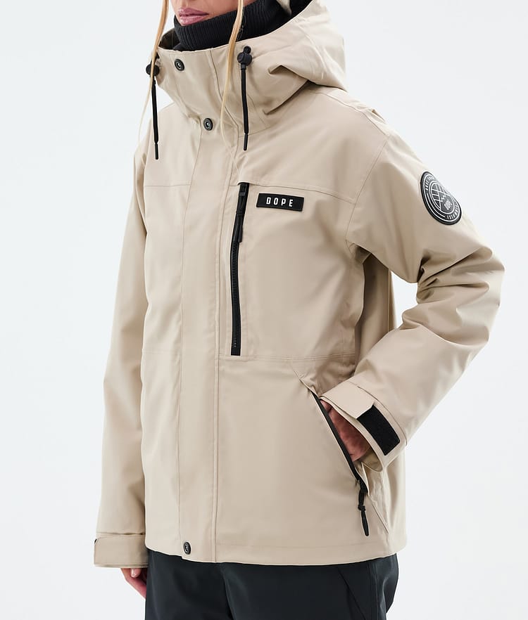 Dope Blizzard W Full Zip Lumilautailutakki Naiset Sand, Kuva 7 / 9