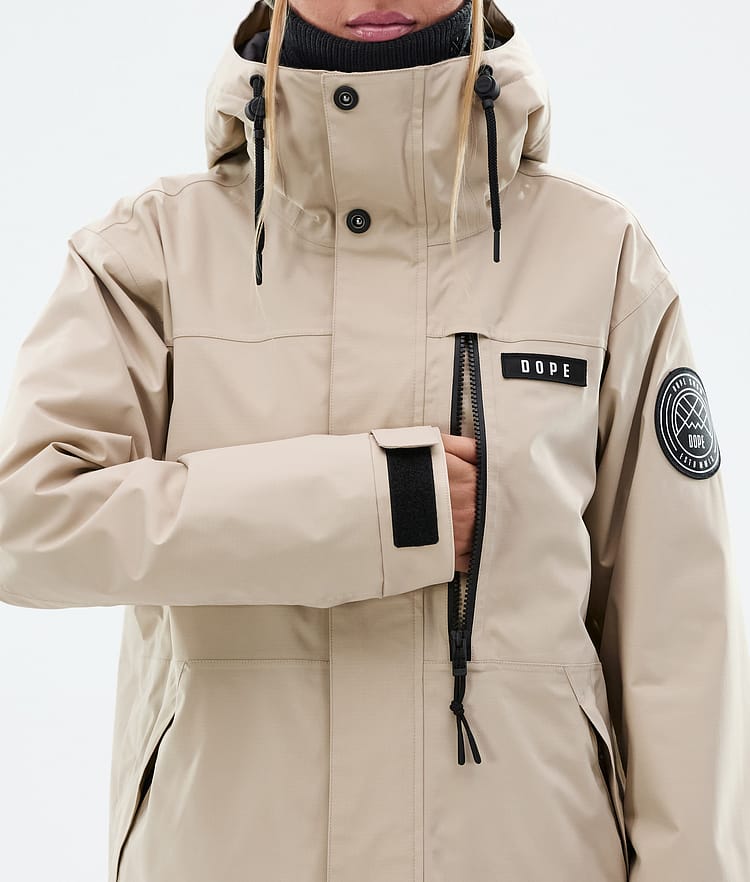 Dope Blizzard W Full Zip Laskettelutakki Naiset Sand, Kuva 8 / 9