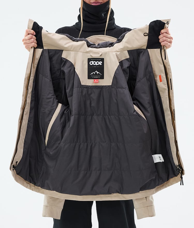 Dope Blizzard W Full Zip Lumilautailutakki Naiset Sand, Kuva 9 / 9