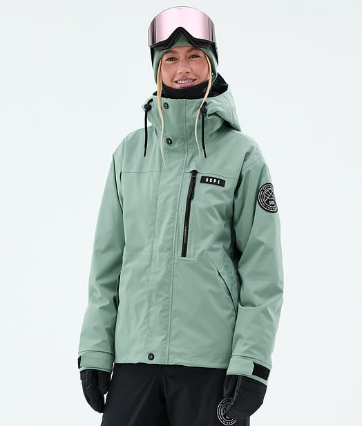 Dope Blizzard W Full Zip Lumilautailutakki Naiset Faded Green