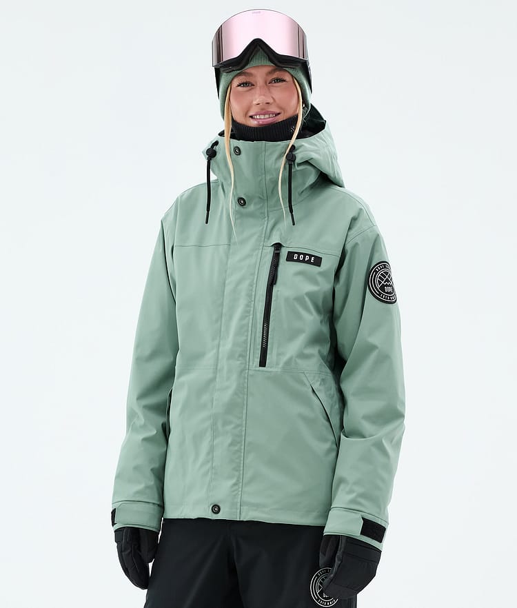 Dope Blizzard W Full Zip Lumilautailutakki Naiset Faded Green, Kuva 1 / 9