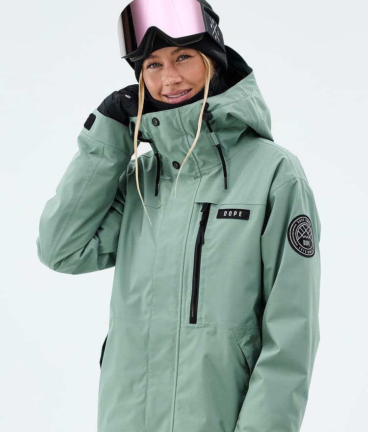 Dope Blizzard W Full Zip Lumilautailutakki Naiset Faded Green, Image 4 of 9